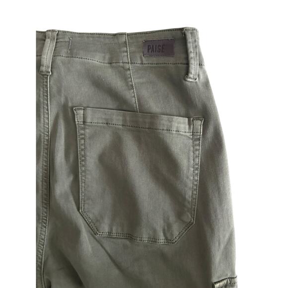 PAIGE CARLY CARGO WITH POCKETS PANTS WIDE LEG NWT SIZE 29 VTG IVY GREEN - Picture 7 of 11